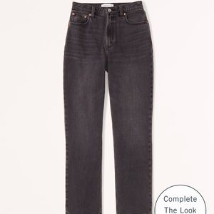 Abercrombie ultra high rise black jeans. Curve love straight